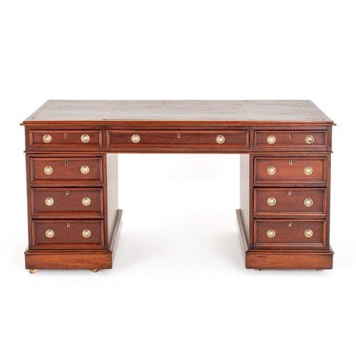 Victorian Partners Desk in Mahogany, 1860s For Sale - Image 4 of 7