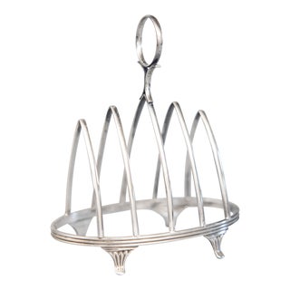 Art Deco English Silver Plate Toast Rack For Sale