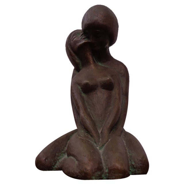 Handcrafted Stoneware Loving Couple Figure from Achatit Werkstätten, Germany, 1960s For Sale