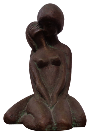 Handcrafted Stoneware Loving Couple Figure from Achatit Werkstätten, Germany, 1960s