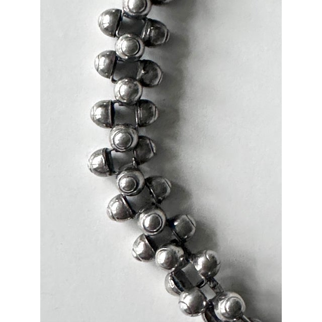 Metal Rare Mexican Modern Silver Jewelry Suite Caviar Model William Spratling For Sale - Image 7 of 12