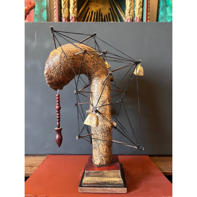 Vintage Rare Handmade Esoteric Divination Statue With Question and Answer Pendulum. For Sale In Palm Springs - Image 6 of 10