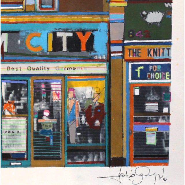 2020s Boom City, London - Original Contemporary London Cityscape Mixed Media Painting on Paper by Fabio Coruzzi For Sale - Image 5 of 10