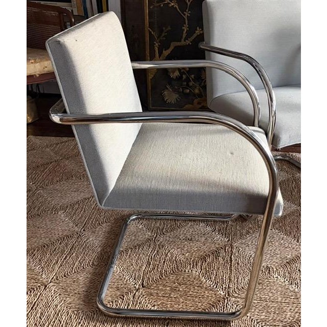 Mid Century Knoll International Brno Tubular Chrome Cantilever Chairs - Signed and Dated 1979 For Sale - Image 10 of 17