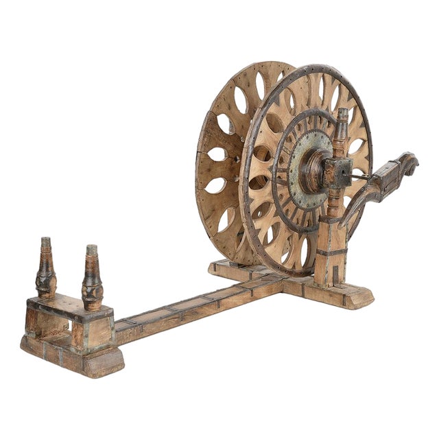 Antique Wooden Spinning Wheel For Sale