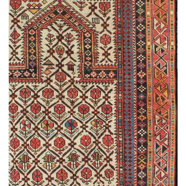 Traditional Late 19th Century Antique Shirvan Prayer Rug With All-Over Floral Design and Geometric Borders For Sale - Image 3 of 6