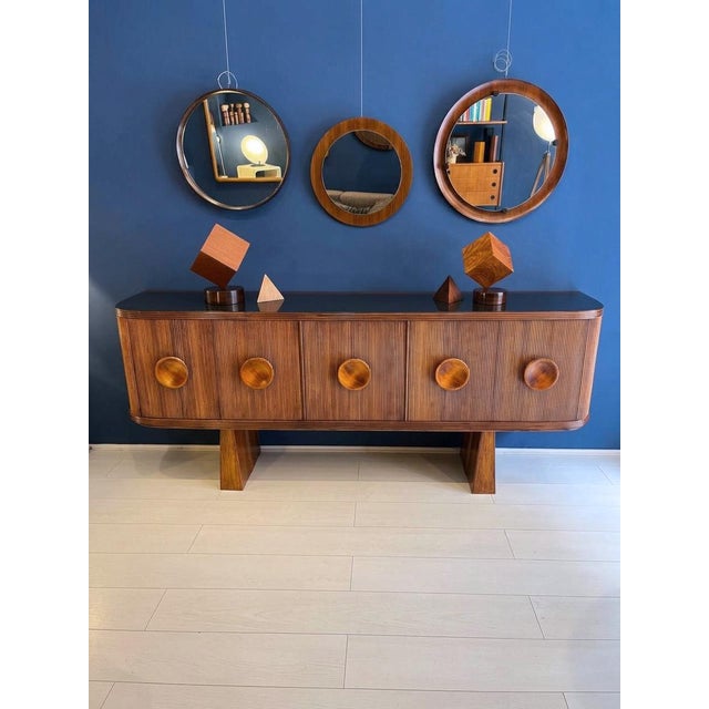 Art Deco Reeded Sideboard, 1940s For Sale - Image 4 of 10