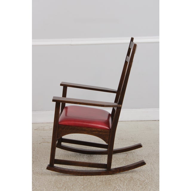 Mission Stickley Harvey Ellis Design Mission Oak Rocker For Sale - Image 3 of 16