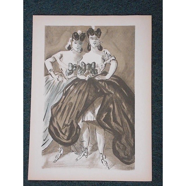 This color lithograph (not offset) by famed artist Constantin Guys (Holland,France 1802-1892) from the iconic, mid-20th...