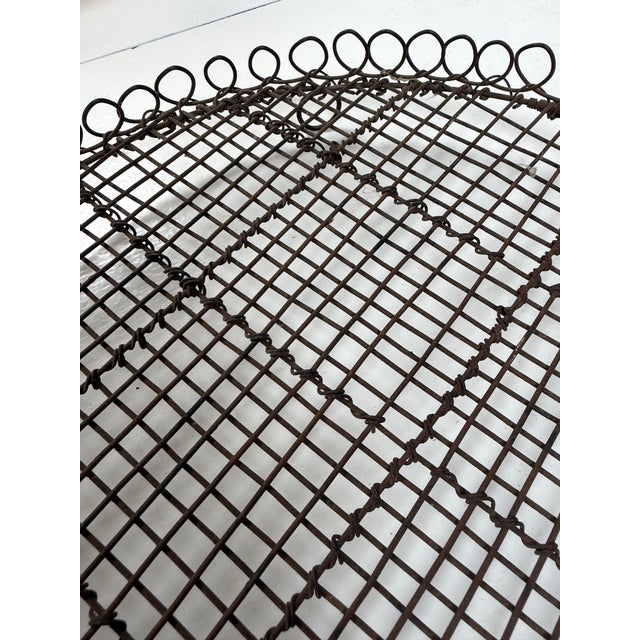 Farmhouse Antique Woven Wire Tray For Sale - Image 3 of 11