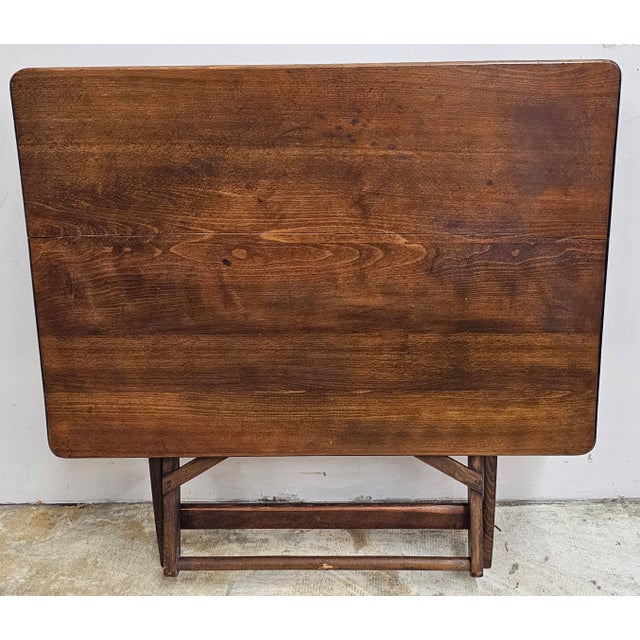 Mid 20th Century Neather Early American Style Adjustable Height Occasional Folding Coaching Table For Sale - Image 5 of 12