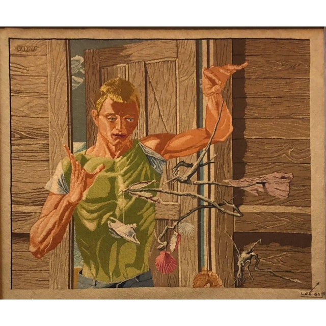 (after) Paul Cadmus, Louis Gartner Petit Point Needlework Tapestry after Paul Cadmus THE INVENTOR, 1960 For Sale - Image 10 of 10