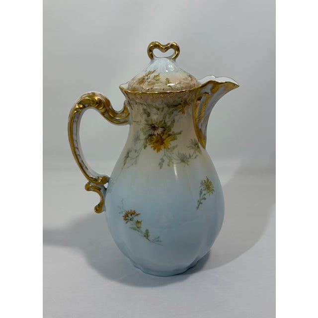 Victorian Antique L. Sazerat Limoges Floral Porcelain Tea Pot For Sale - Image 3 of 15