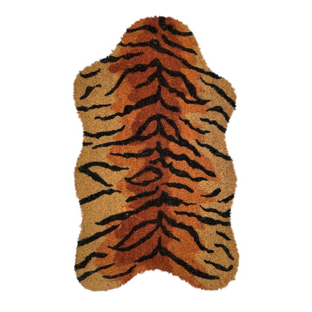 Tiger Stripe Natural Fiber Doormat For Sale