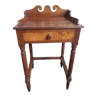 19th Century Refinished Victorian Single Drawer Maple Washstand or Vanity For Sale