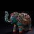 Vintage Himalayan Bronze Elephant Statue With Turquoise & Gemstone Inlay For Sale In Los Angeles - Image 6 of 9