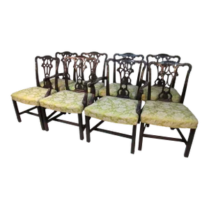 1930s Vintage Schmieg, Hungate and Kotzian Chippendale Dining Chairs - Set of 8