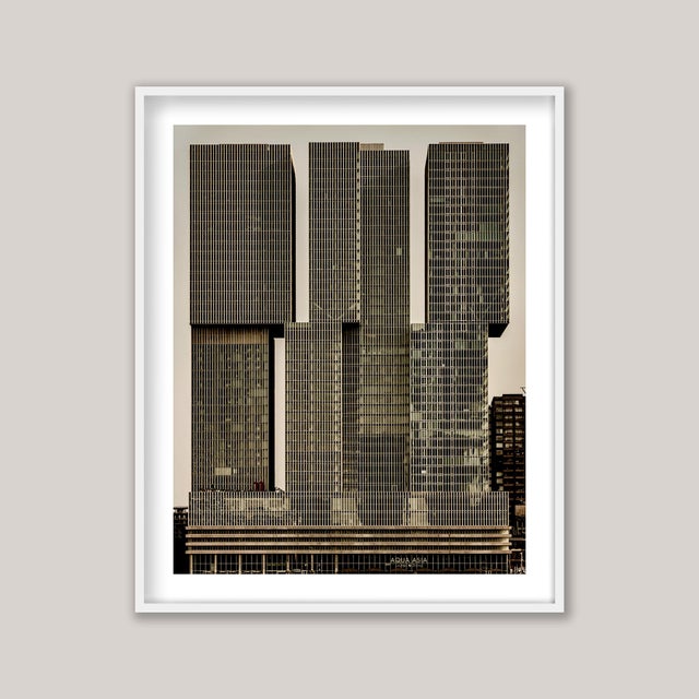 De Rotterdam. An architectural photograph of De Rotterdam, a monumental mixed-use complex on the banks of the Maas in the...