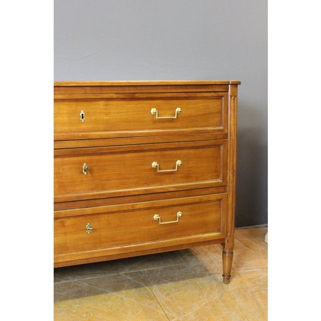 Louis XVI Style Chest of Drawers in Cherry Wood, 1800s For Sale - Image 3 of 12