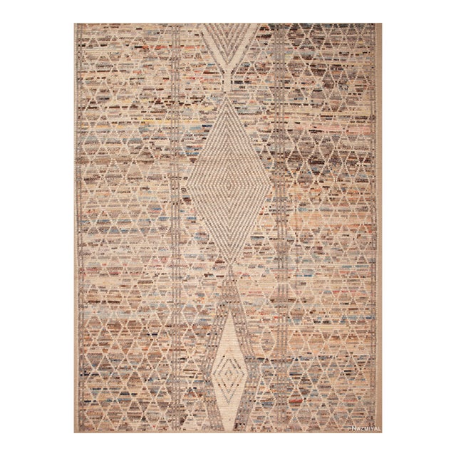 Nazmiyal Collection Modern Geometric Rhombus Rug For Sale