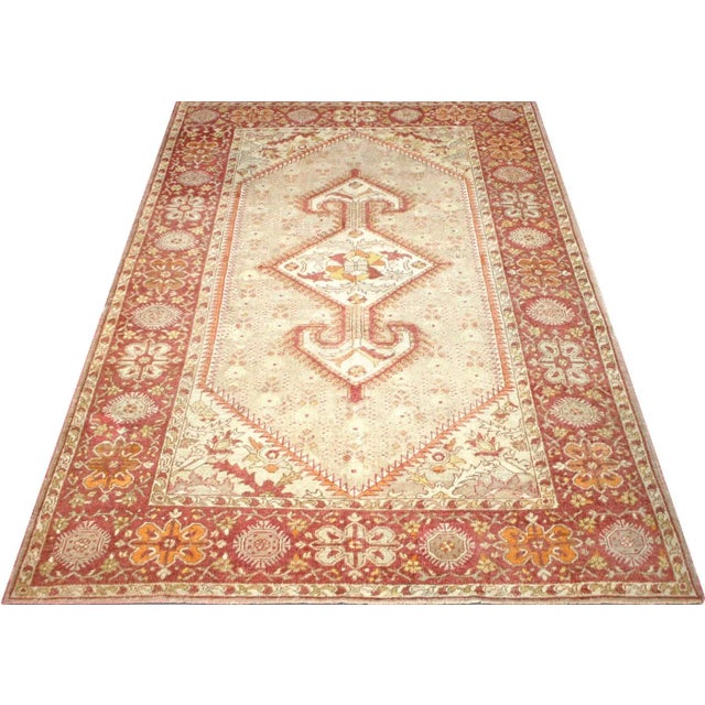 1940s Turkish Oushak Rug For Sale In Los Angeles - Image 6 of 7