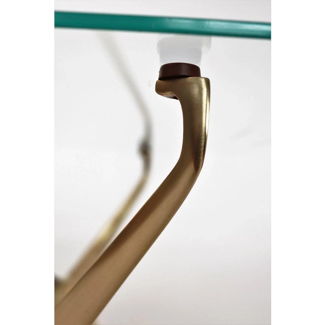 Metal Italian Coffee Table in Brass and Mahogany, 1950s For Sale - Image 7 of 18