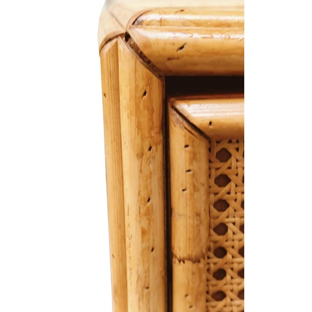 Rattan and Brass Chest of Drawers from Dal Vera, Italy, 1970s For Sale - Image 10 of 11