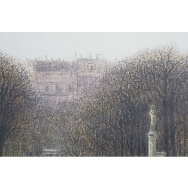 1980s Harold Altman Signed Lithograph Le Grand Bassin Luxembourg Fountain Park Paris For Sale - Image 10 of 11