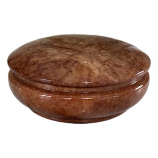 Ducceschi Made in Italy Volterra Alabaster Trinket Jar / Jewlery Box For Sale