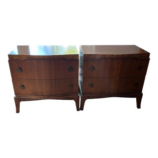 Vintage Maple Wood Pair of Nightstands For Sale