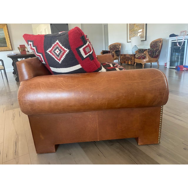 Kilim/Navajo Leather Sofa For Sale - Image 4 of 9
