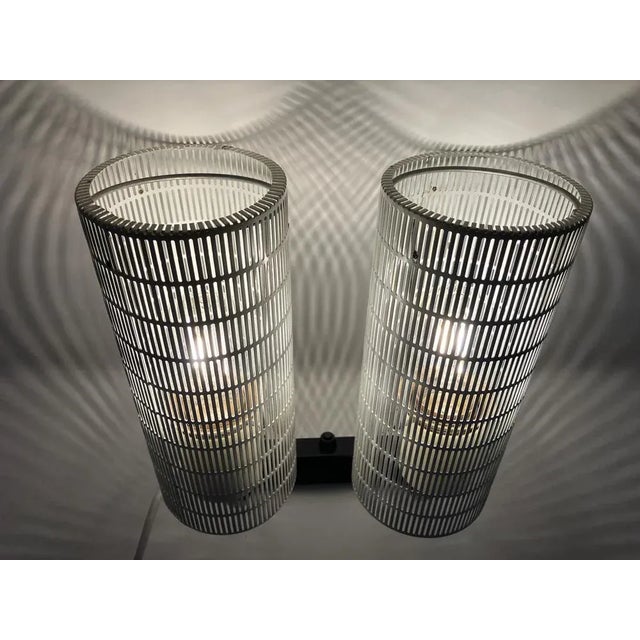 Wall Lamp in Lacquered Perforated Sheet in the style of Mathieu Mategot, 1950s For Sale - Image 6 of 11