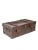 Brown Large Vintage Art Deco Era Distressed Leather Travel Trunk For Sale - Image 8 of 10