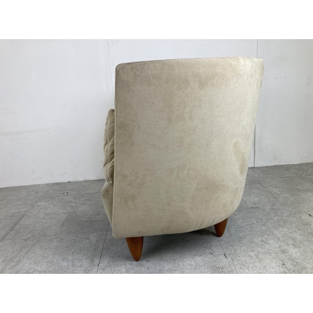 Vintage High Back Lounge Chair attributed to Ligne Roset, 1990s For Sale - Image 3 of 12