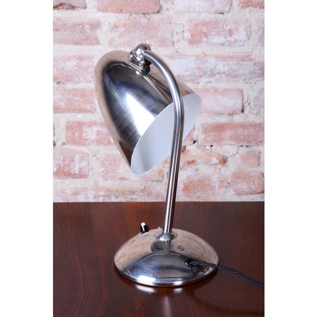 Bauhaus Table Lamp in Chrome by F. Anýž for Napako, Czech, 1930s For Sale - Image 4 of 10