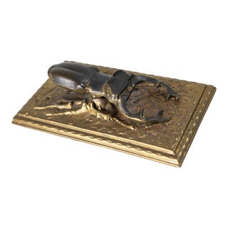 19th Century Gilt Bronze and Copper Letter or Paper Clip in the Form of a Stag Horn Beetle For Sale