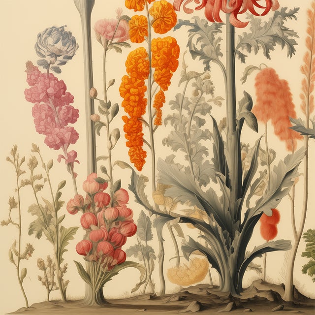 20' X 20' 'Flowers' Original Botanical Fine Art Print For Sale - Image 4 of 4