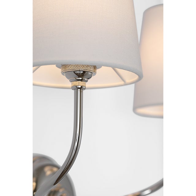 Thomas O'Brien for Visual Comfort Signature Vendome 16" Cordless Double Sconce in Polished Nickel with Linen Shades For Sale - Image 10 of 11