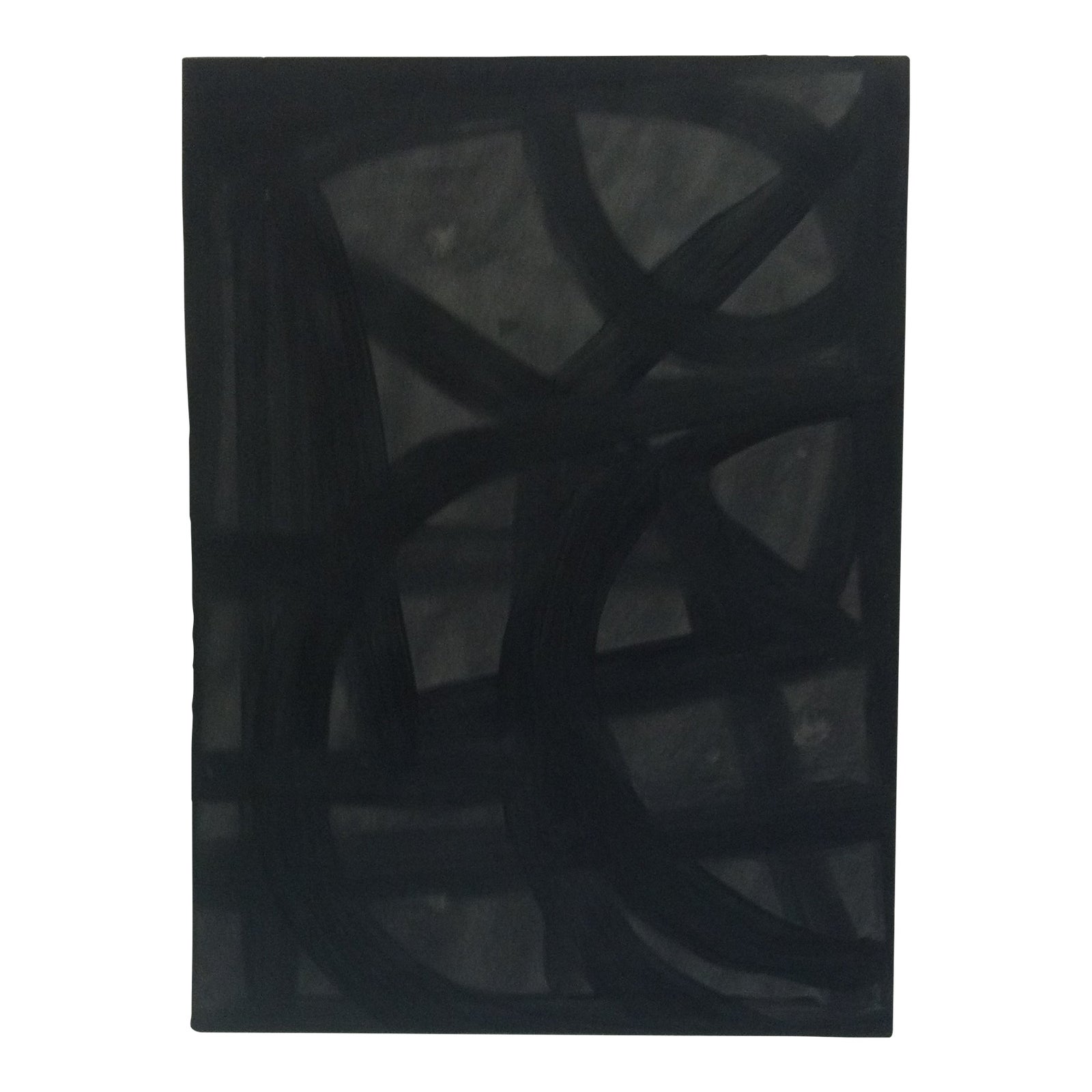 Circa 1980 "Three Peace Signs" Original Modern Painting on Paper by