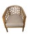A Pair Mid-Century Modern Inspired Teak Fretted Barrel Tub Chairs For Sale In West Palm - Image 6 of 12