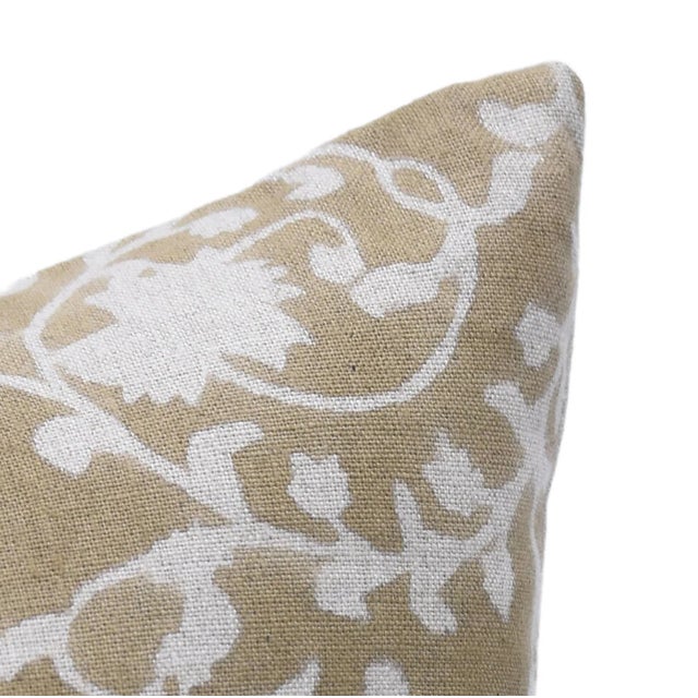 Not Yet Made - Made To Order Designer Pillow Cover Hand Block Printed Pure Linen Collection by Devdas 12x20 Inch For Sale - Image 5 of 5