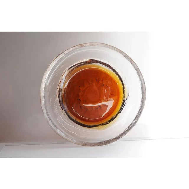 Brutalist Art Glass Plate by Pentti Santalahti, 1970s For Sale - Image 6 of 11