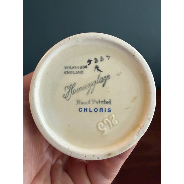 Art Deco Clarice Cliff Wilkinson England “Honeyglaze – Chloris” Hand-Painted Vase For Sale - Image 3 of 7