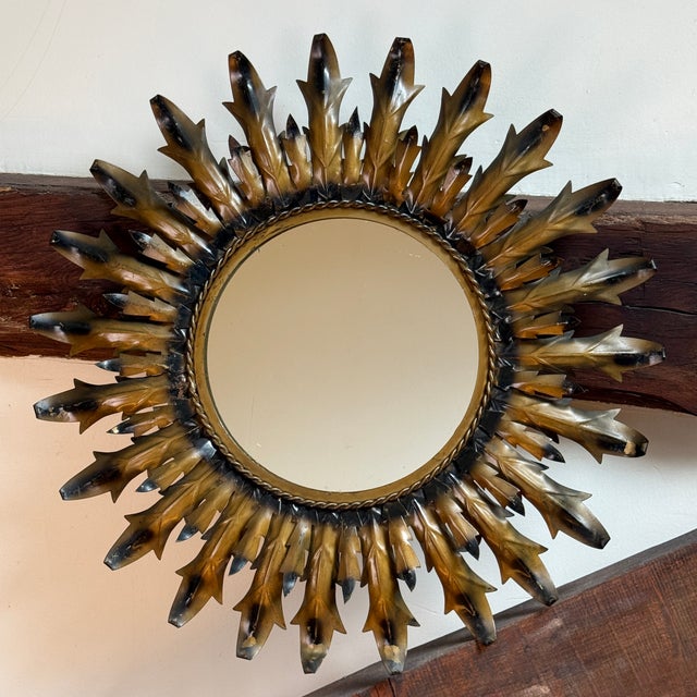 Mid-Century Modern Italian Sun Mirror, 1950s For Sale - Image 3 of 10