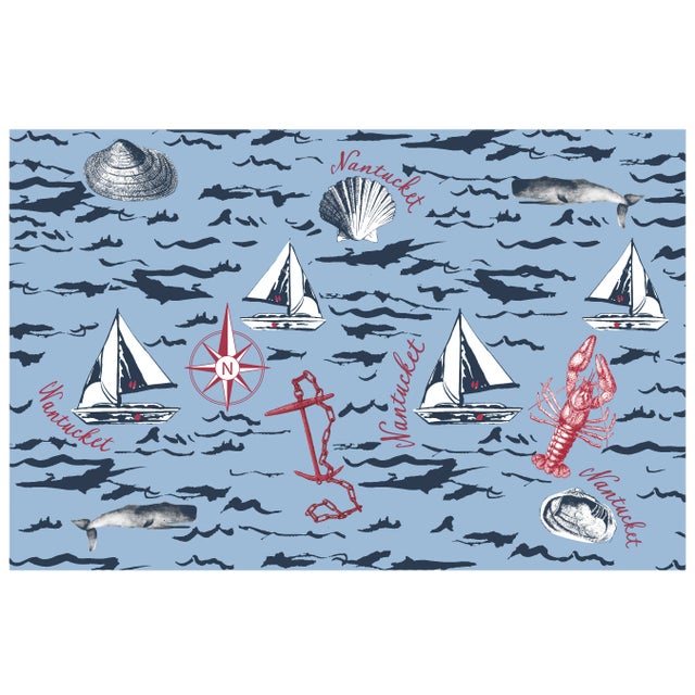 Contemporary Nantucket Icons Paper Placemat Pads- Set of 30 For Sale - Image 3 of 3
