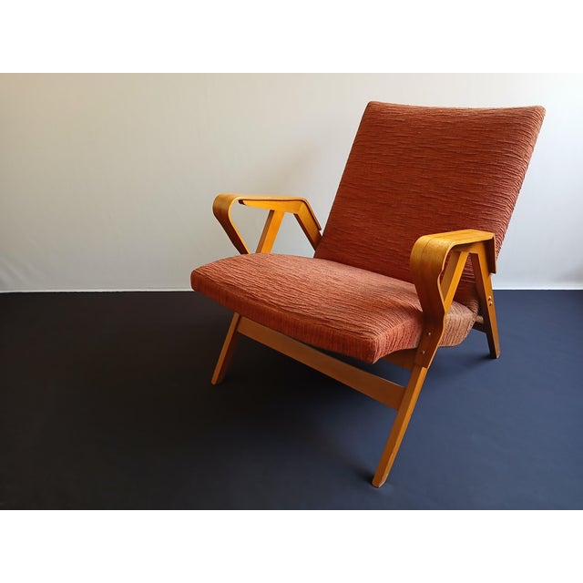 Mid-Century Modern Beech Lounge Chair by Frantisek Jiràk for Tatra Nabytok, Former Czechoslovakia, 1950s For Sale - Image 3 of 17
