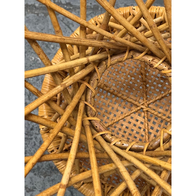 Contemporary Rattan Hourglass Stool, Vintage For Sale - Image 3 of 12