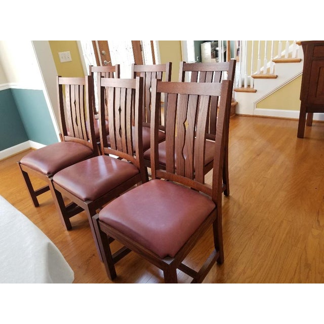 Arts and Crafts Villageois Mission Oak Dining Set 7 Pieces Chairish