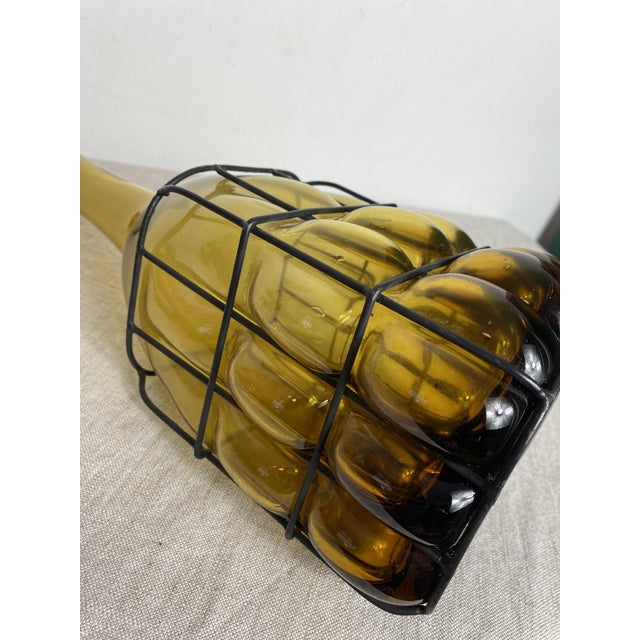 Glass Bottle Encased in Wrought Iron, 1930s For Sale - Image 4 of 15