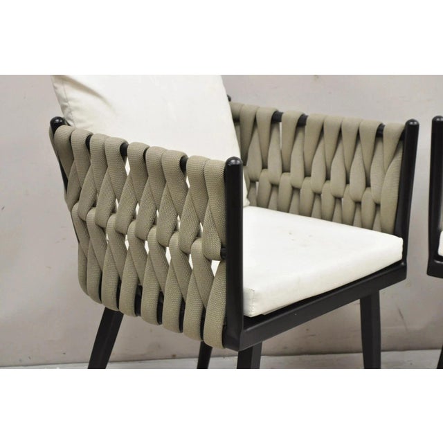 Rove Concepts Pierre Outdoor Dining Chair Aluminum Frame Woven Design - A Pair For Sale - Image 11 of 12